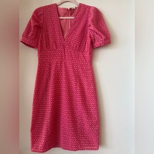 Tularosa Pink Puff Sleeve Sheath Dress